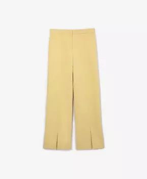 Брюки прямой свободной формы с высокими разрезами желтые GLVR