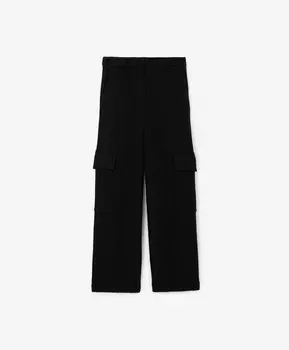 Брюки с карманами-карго прямой свободной формы из валеного трикотажа черные GLVR (M)