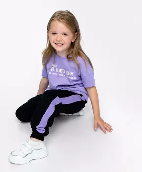 Брюки с лампасами черные Button Blue (146)