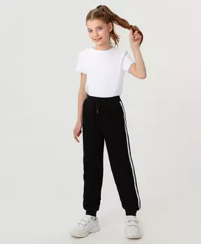 Брюки с лампасами черные Button Blue