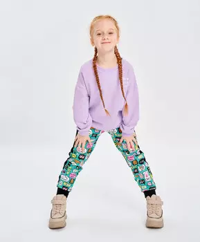 Брюки с лампасами и принтом Button Blue