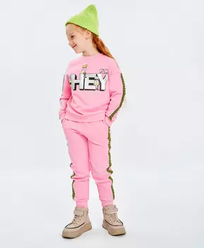 Брюки с лампасами розовые Button Blue