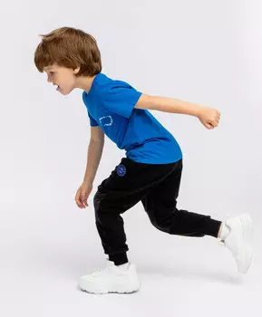 Брюки с поясом на резинке черные Button Blue (98)