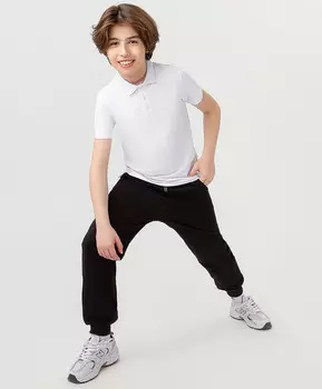 Брюки с поясом на резинке черные Button Blue (122)