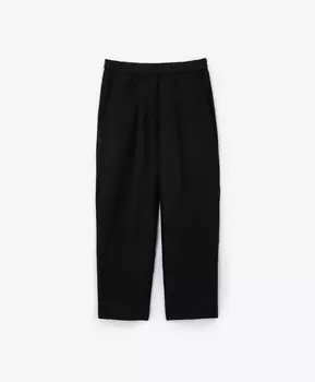 Брюки с поясом на резинке из фактурного текстиля с преобладанием льна черные GLVR