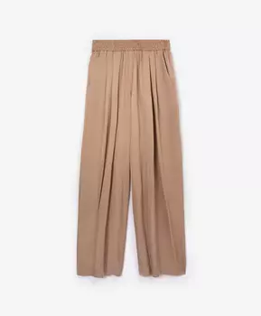 Брюки силуэта палаццо бежевые GLVR (XL)