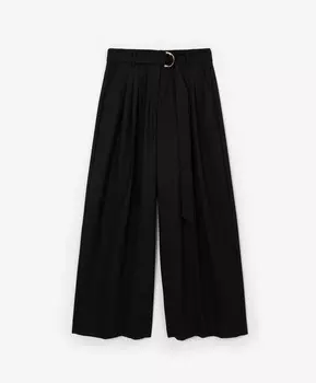 Брюки силуэта палаццо черные GLVR