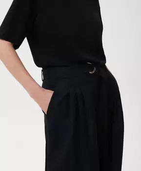 Брюки силуэта палаццо черные GLVR (XL)