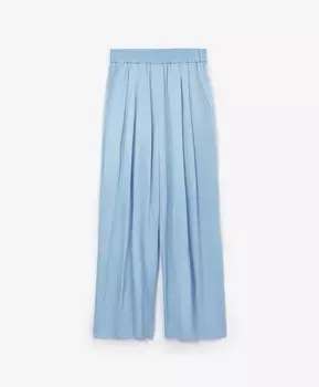 Брюки силуэта палаццо голубые GLVR (XL)