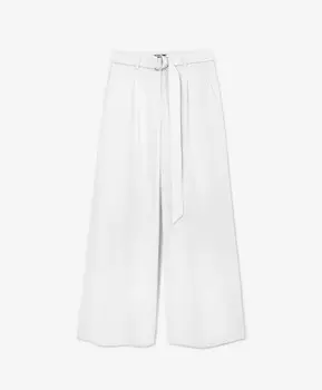 Брюки силуэта палаццо с длинным съемным поясом белые GLVR (XL)