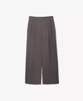 Брюки силуэта палаццо с высокой посадкой из экозамши серые GLVR (XL)