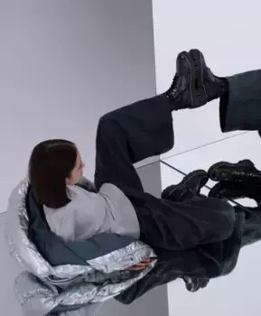 Брюки силуэта палаццо серые Gulliver (164)