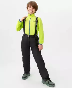 Брюки со съемными подтяжками черные Button Blue (146)