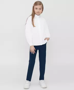 Брюки со стрелками синие трикотажные Button Blue (140)