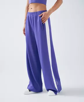 Брюки спортивные широкие с лампасами для женщины фиолетовые Jumkey (48 (L))