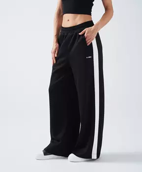 Брюки спортивные широкие с лампасами для женщины черные Jumkey (42 (XS))