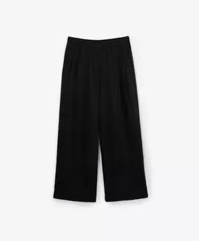 Брюки средней посадки из полупрозрачной ткани с высоким содержанием льна черные GLVR