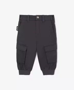 Брюки текстильные с карманами-карго синие для мальчика Gulliver (68-46)