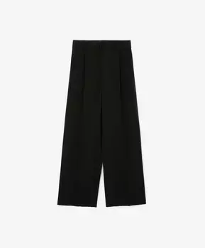 Брюки текстильные силуэта палаццо черные GLVR (M)