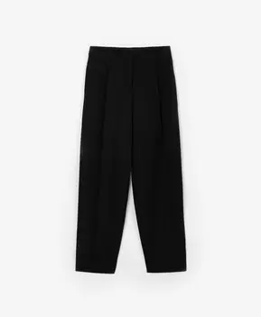 Брюки текстильные зауженные чёрные для девочки Gulliver (164)