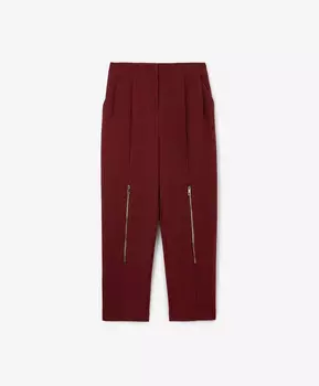 Брюки трикотажные с металлическими молниями в коленной зоне бордовые GLVR (M)