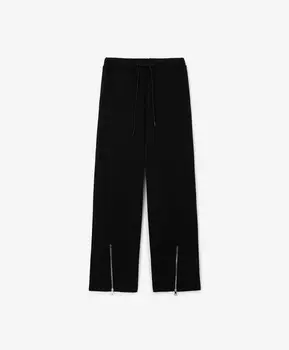 Брюки трикотажные с металлическими молниями в нижней части черные GLVR (XS)