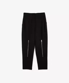 Брюки трикотажные с молниями в коленной зоне черные GLVR