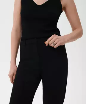 Брюки трикотажные с высокими шлицами на передней части черные GLVR (XL)