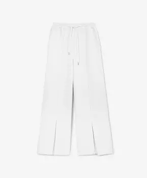 Брюки трикотажные силуэта палаццо белые GLVR (XL)