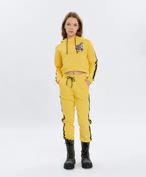 Брюки трикотажные желтые Button Blue