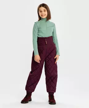 Брюки утепленные демисезонные стеганые с высоким поясом фиолетовые для девочки Button Blue (158)