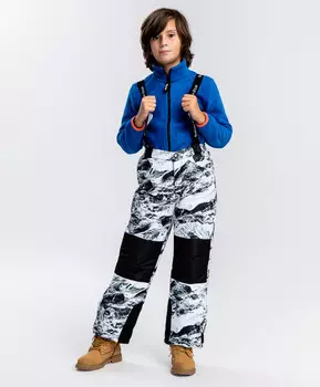 Брюки утепленные с подтяжками и принтом Button Blue (98)