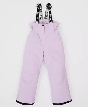 Брюки утепленные зимние на подтяжках непромокаемые фиолетовые для девочки Button Blue