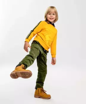 Брюки вельветовые цвета хаки Button Blue (116)