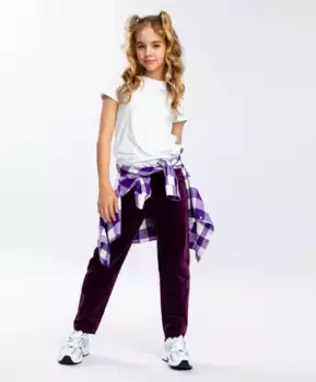Брюки велюровые фиолетовые Button Blue (152)