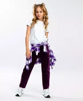 Брюки велюровые фиолетовые Button Blue (158)