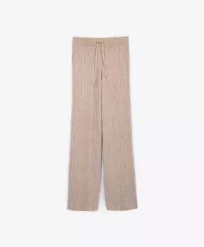Брюки вязаные прямой свободной формы бежевые GLVR (M)
