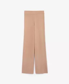 Брюки вязаные силуэта палаццо бежевые GLVR (XL)