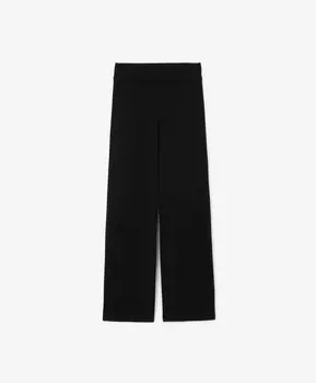 Брюки вязаные силуэта палаццо черные GLVR (S)