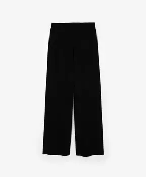 Брюки вязаные силуэта палаццо черные GLVR (XL)