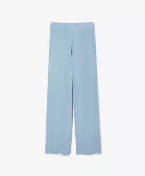 Брюки вязаные силуэта палаццо голубые GLVR (XL)