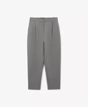 Брюки зауженные к низу из меланжевого джерси серые GLVR (M)