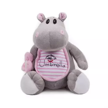 Button Blue мягкая игрушка Бегемотик с зонтиком