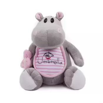 Button Blue мягкая игрушка Бегемотик с зонтиком
