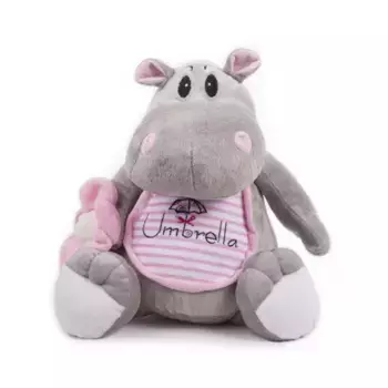 Button Blue мягкая игрушка Бегемотик с зонтиком