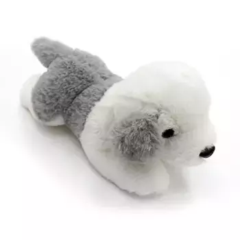 Button Blue мягкая игрушка Щенок бело-серый