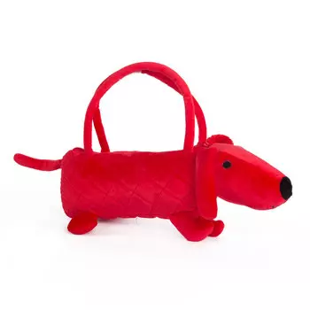 Button Blue мягкая игрушка Собачка-сумочка красная
