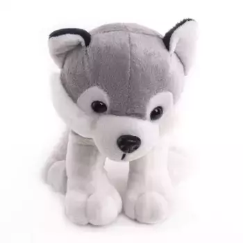 Button Blue мягкая игрушка Собака Хаски Грей
