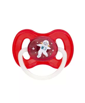 Canpol Babies Пустышка круглая латексная Space, 6-18 мес., цвет красный