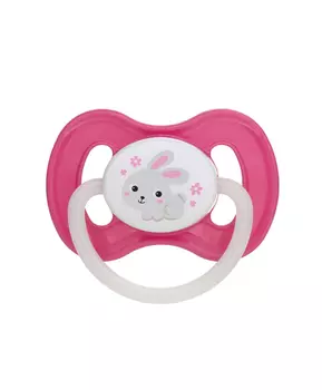 Canpol Babies Пустышка симметричная силиконовая Bunny &amp; company, 6-18 мес., цвет розовый